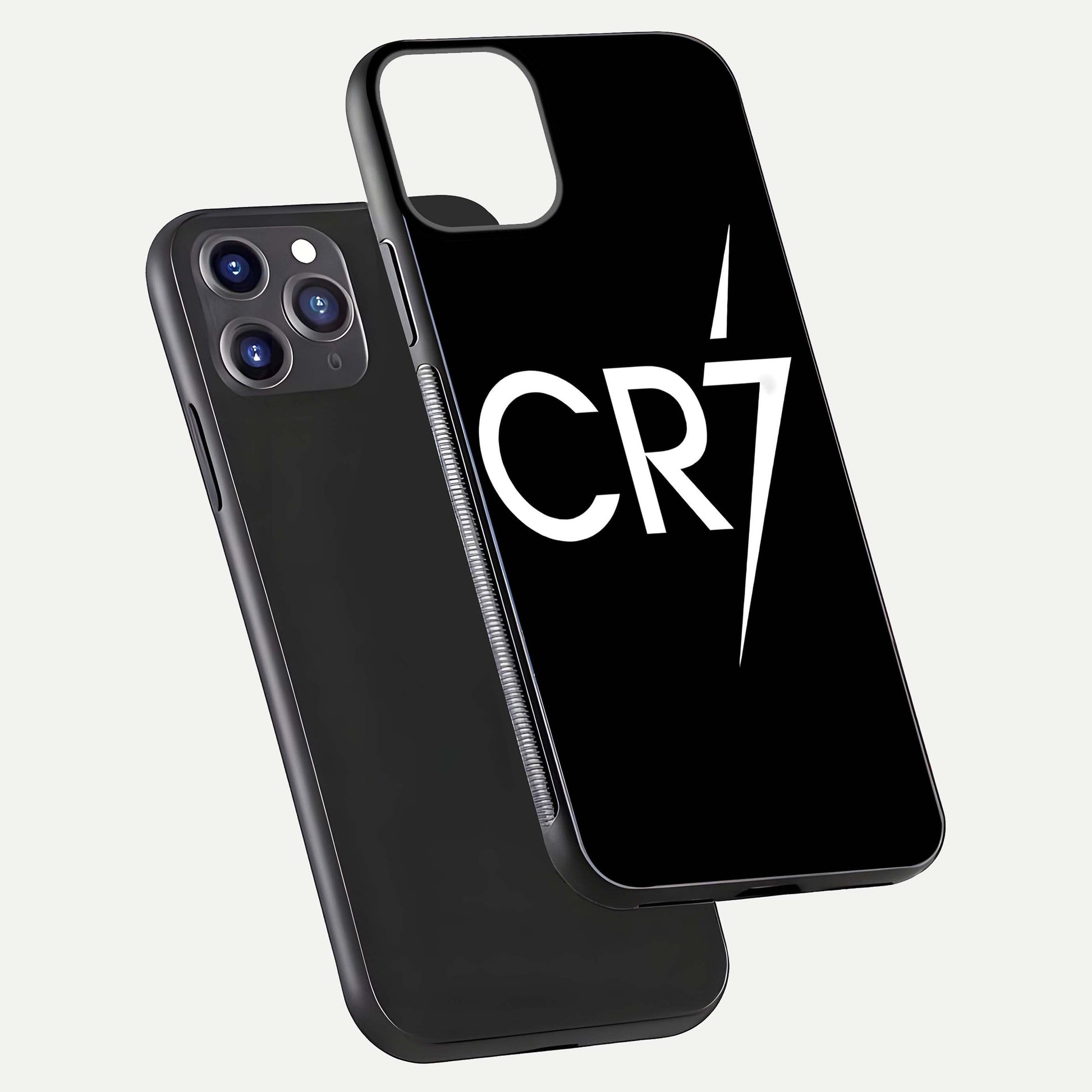 CR7 Elite Strike Glass Case for iPhone 11 Pro Max dual-view layout showing sport tones and edge clarity