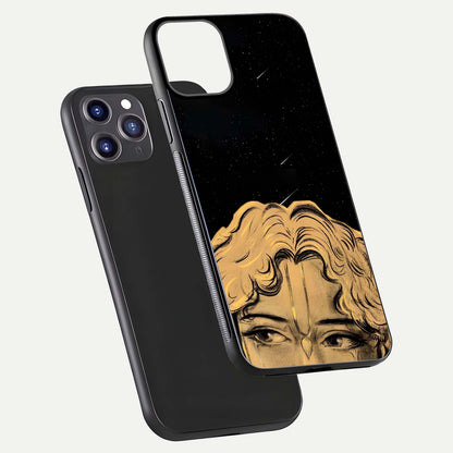 Celestial God’s Plan Glass Case for iPhone 11 Pro Max front & back layout showing smooth finish and spiritual art