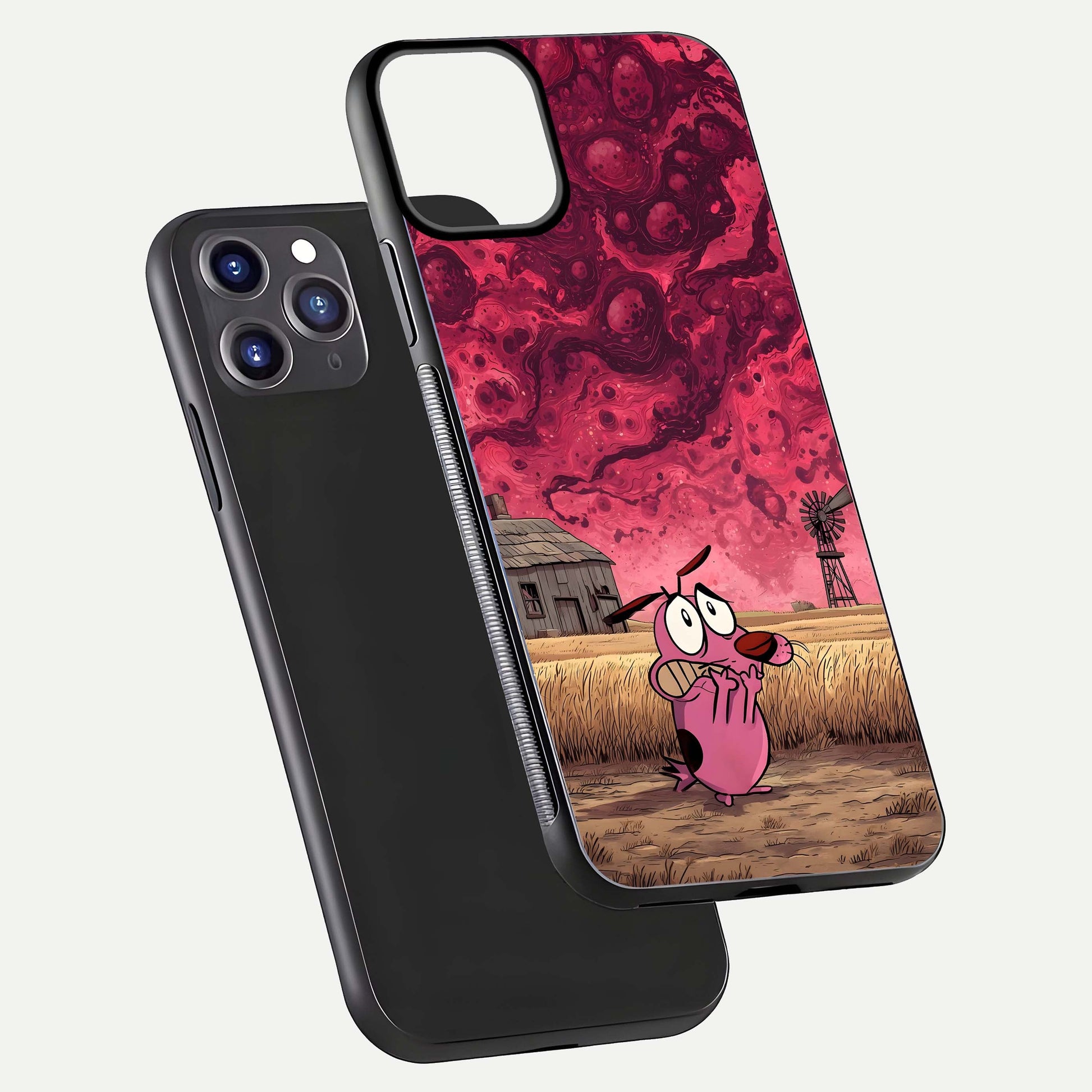 Courage Under Sky Glass Case for iPhone 11 Pro Max dual-view layout displaying text alignment and glass finish