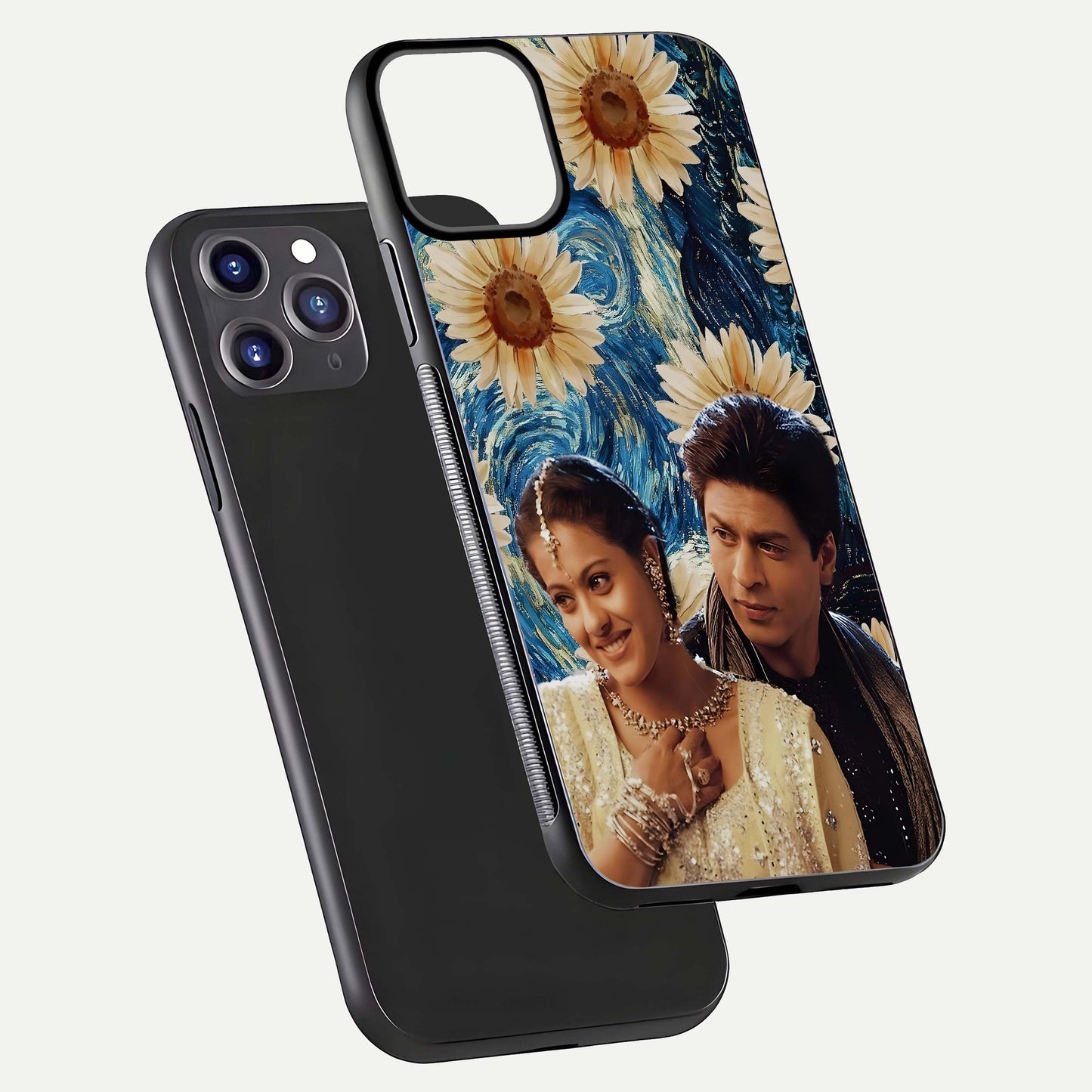 Eternal Love Story Glass Case for iPhone 11 Pro Max dual-view layout displaying soft hues and smooth glass