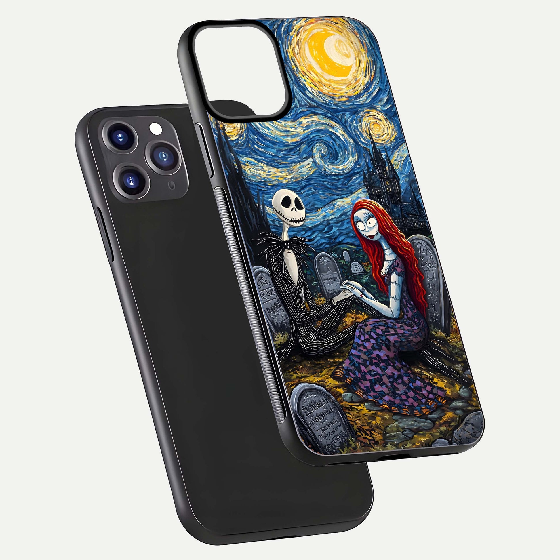 Eternal Night Love Glass Case for iPhone 11 Pro Max dual-view layout displaying HD art and curved polish