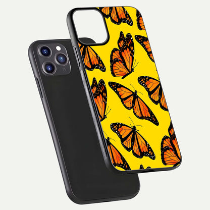 Golden Wing Flight Glass Case for iPhone 11 Pro Max front and back view layout highlighting graceful lines and curved glass