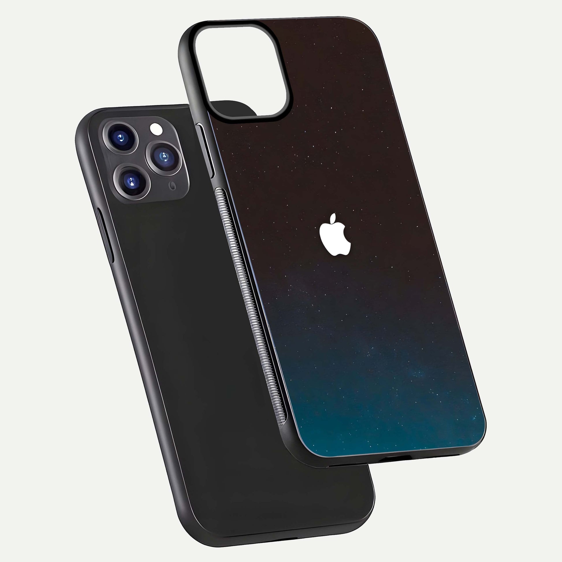 Green Emerald Apple Logo Glass Case for iPhone 11 Pro Max front and back view layout highlighting vibrant tones and curved glass