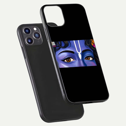 Krishna Eye Glass Case for iPhone 11 Pro Max front and back view layout highlighting detailed spiritual motif