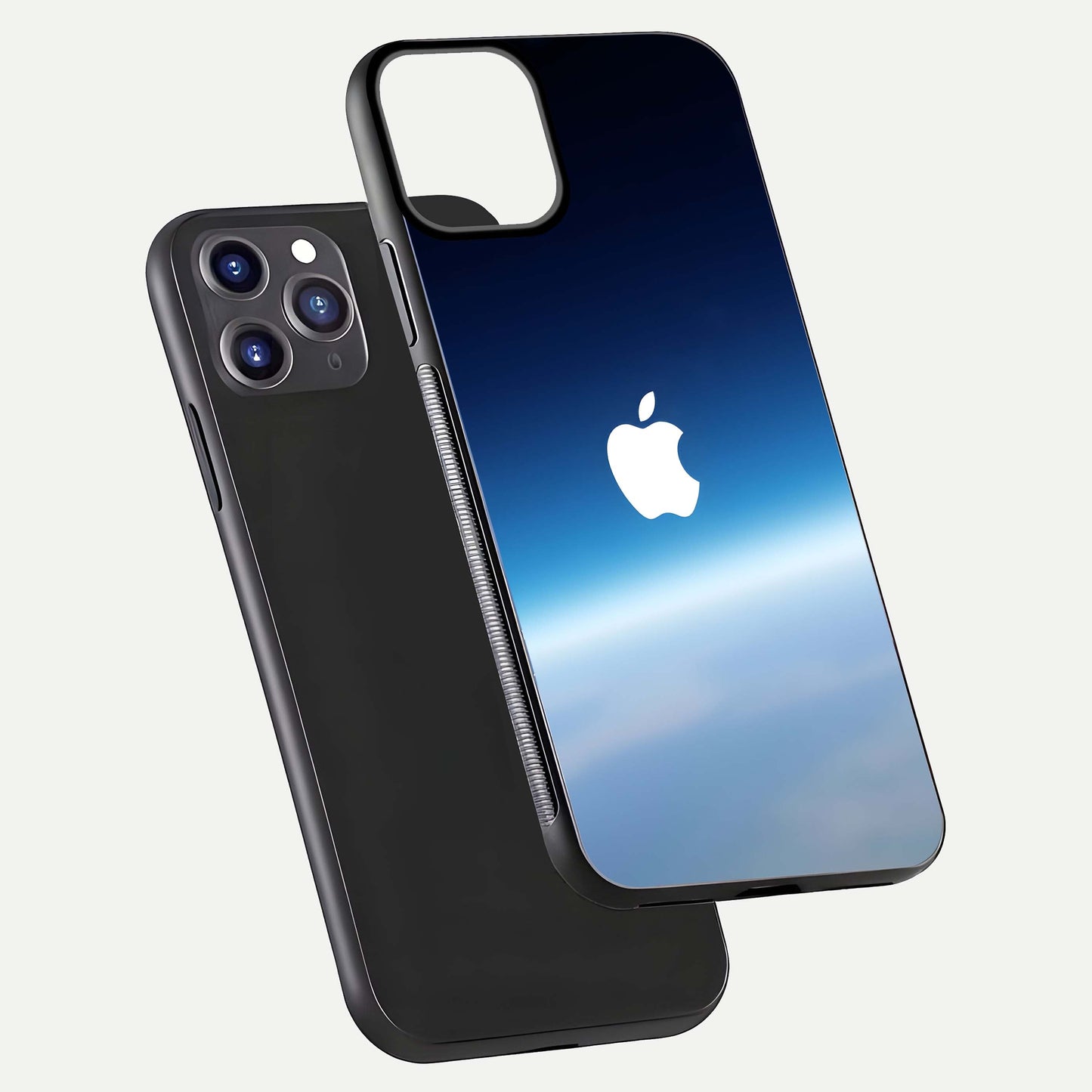 Minimal Apple Sky Glass Case for iPhone 11 Pro Max front & back layout with clean tone and minimal finish