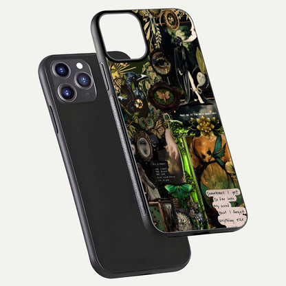 Mystic Woods Secret Glass Case for iPhone 11 Pro Max front & back layout showing nature theme and smooth edges