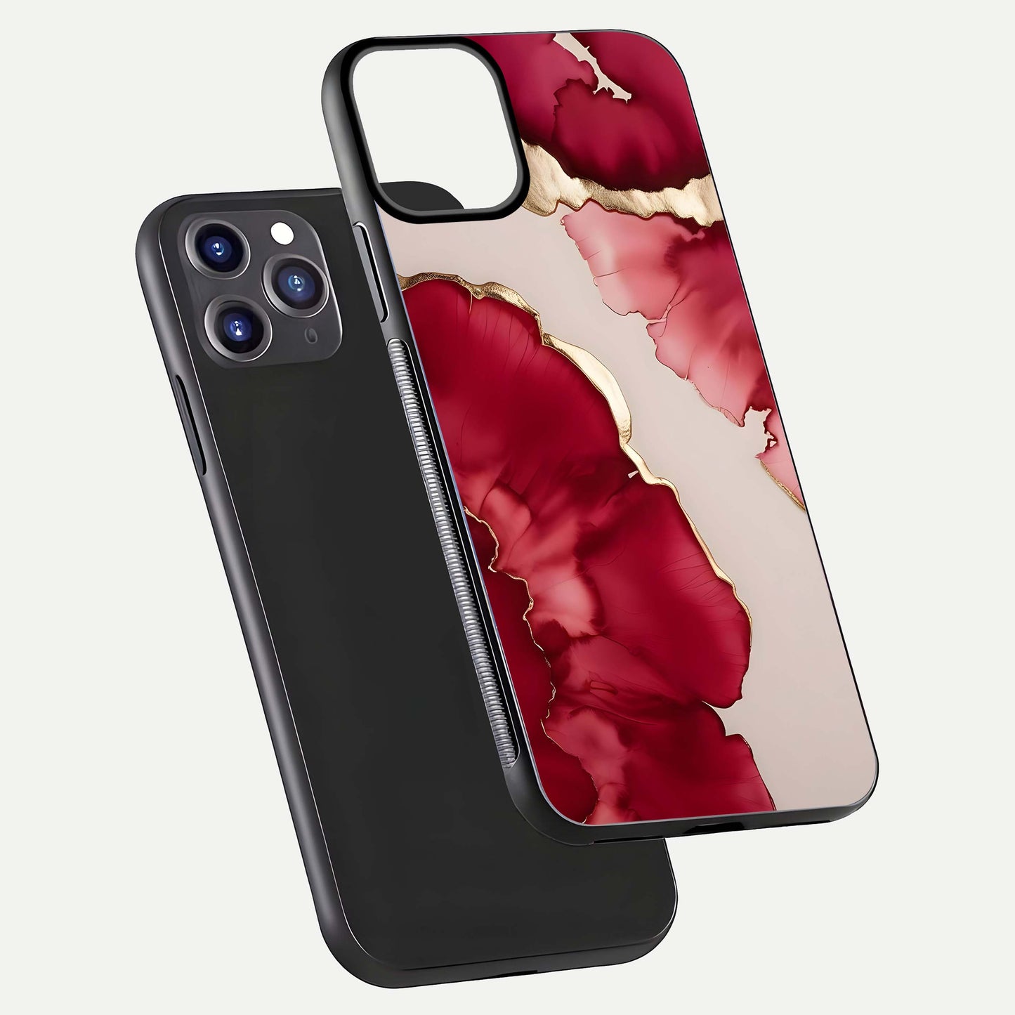 Pink & White Marble Glass Case For iPhone 11 Pro Max