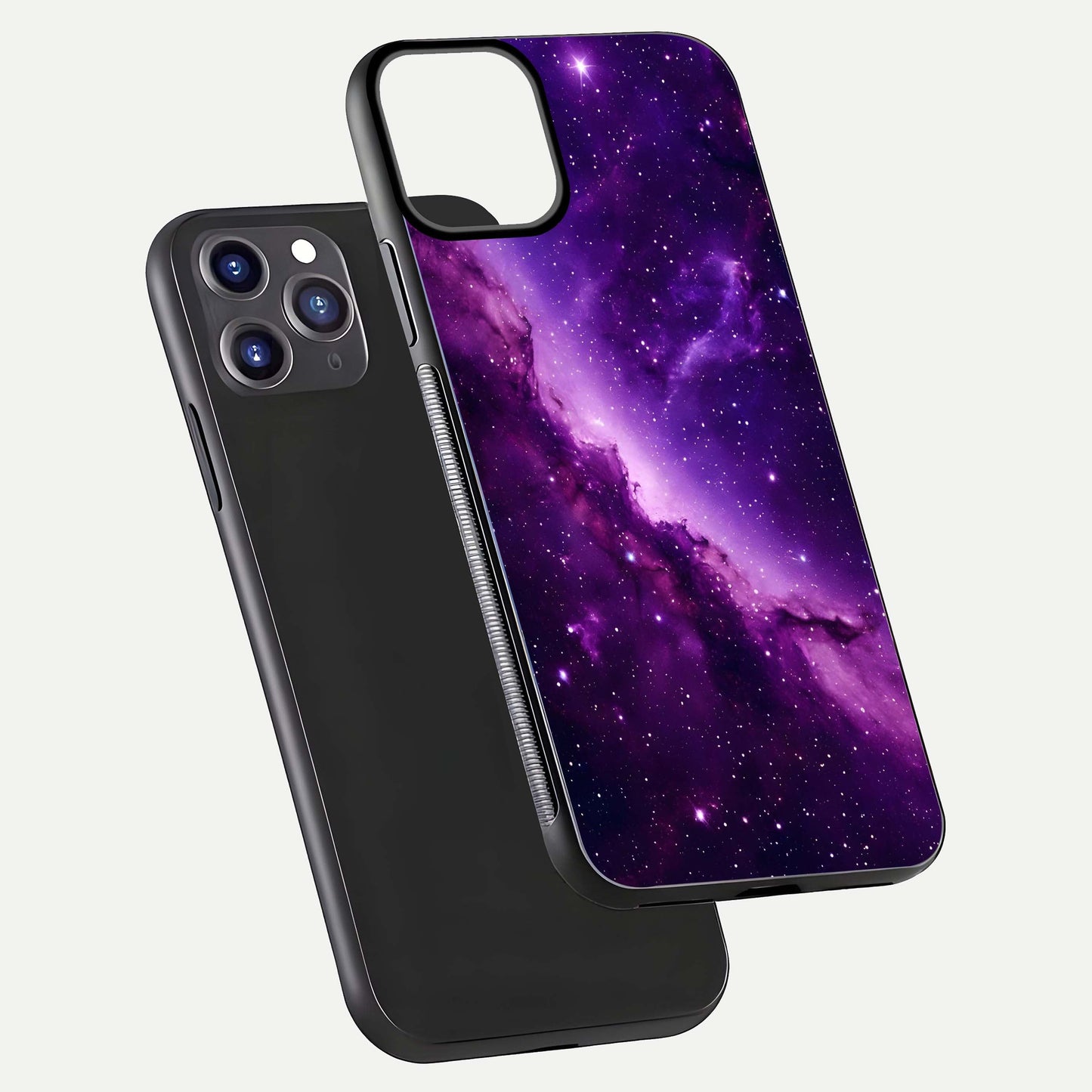 Purple Shade Sky Glass Case for iPhone 11 Pro Max front & back layout showing HD tones and clean glass edges