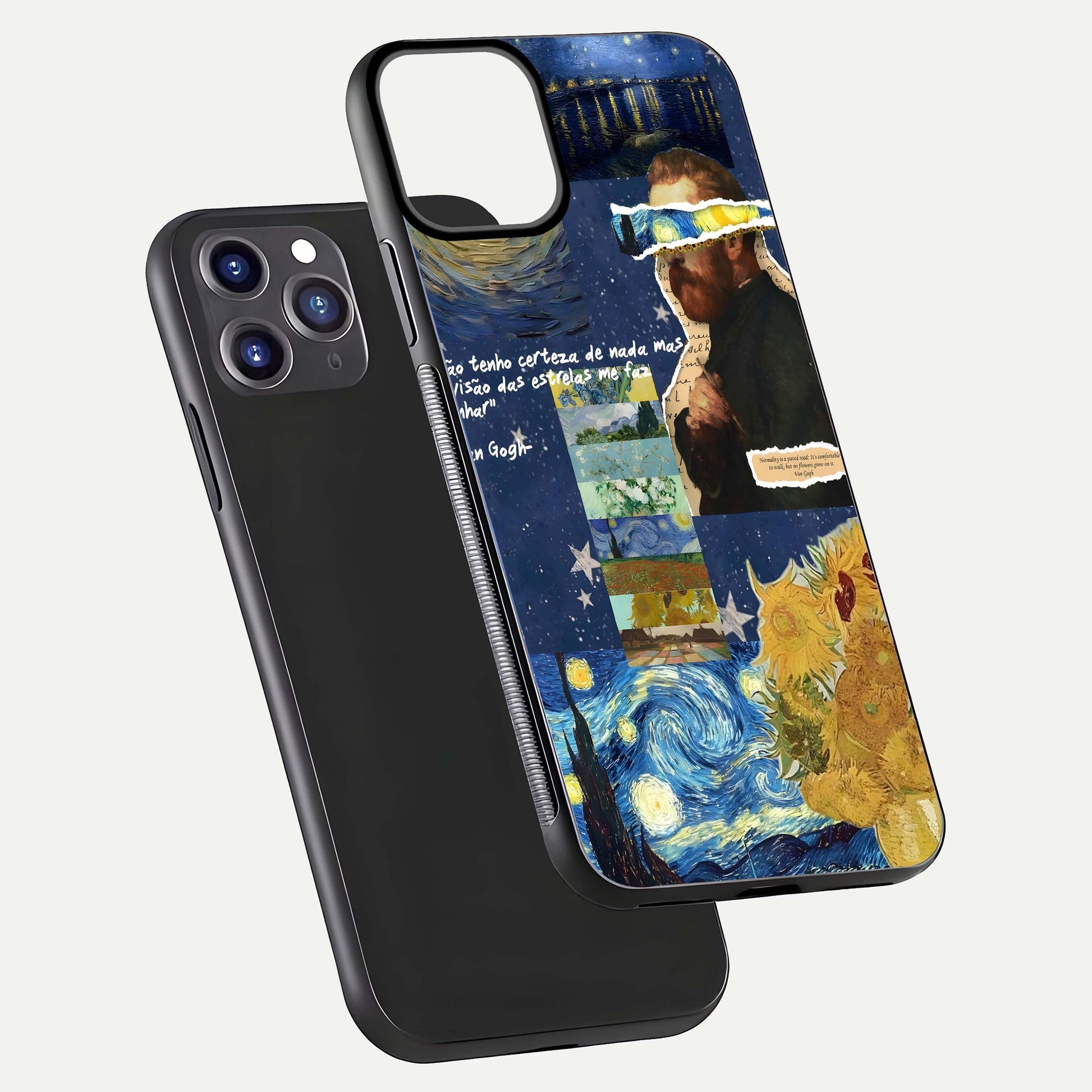 Starry Dream Vision Glass Case for iPhone 11 Pro Max front & back layout showing star blend and smooth edges