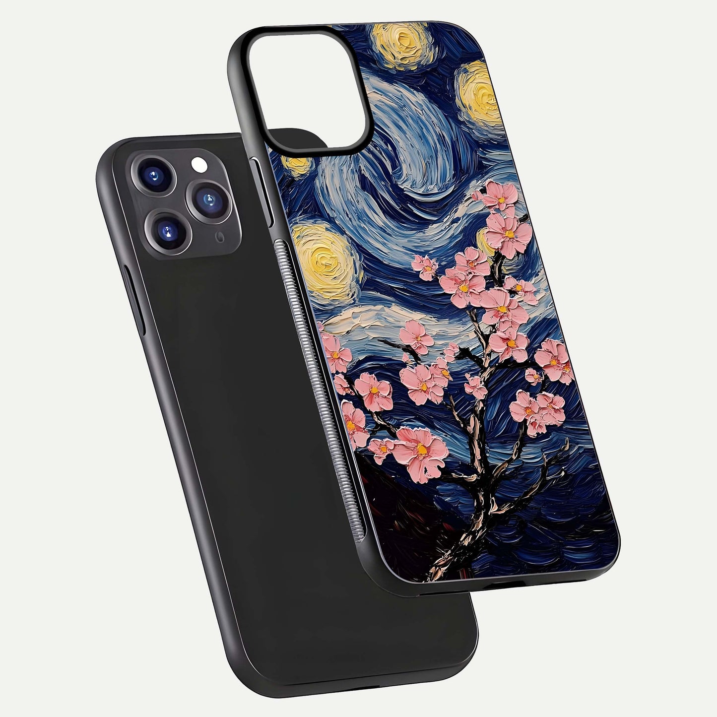Van Gogh Scenery Glass Case for iPhone 11 Pro Max front & back layout showing vibrant tones and detailed design
