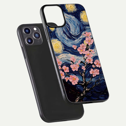Van Gogh Scenery Glass Case for iPhone 11 Pro Max front & back layout showing vibrant tones and detailed design