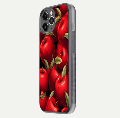 Apple Pattern Glass Case for iPhone 11 Pro Max floating mockup with smooth edge detailing and pattern clarity