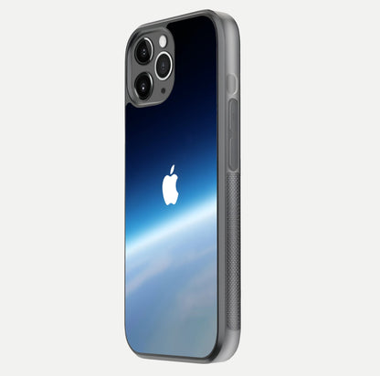 Minimal Apple Sky Glass Case for iPhone 11 Pro Max floating dual-view mockup showing HD gloss and Apple design