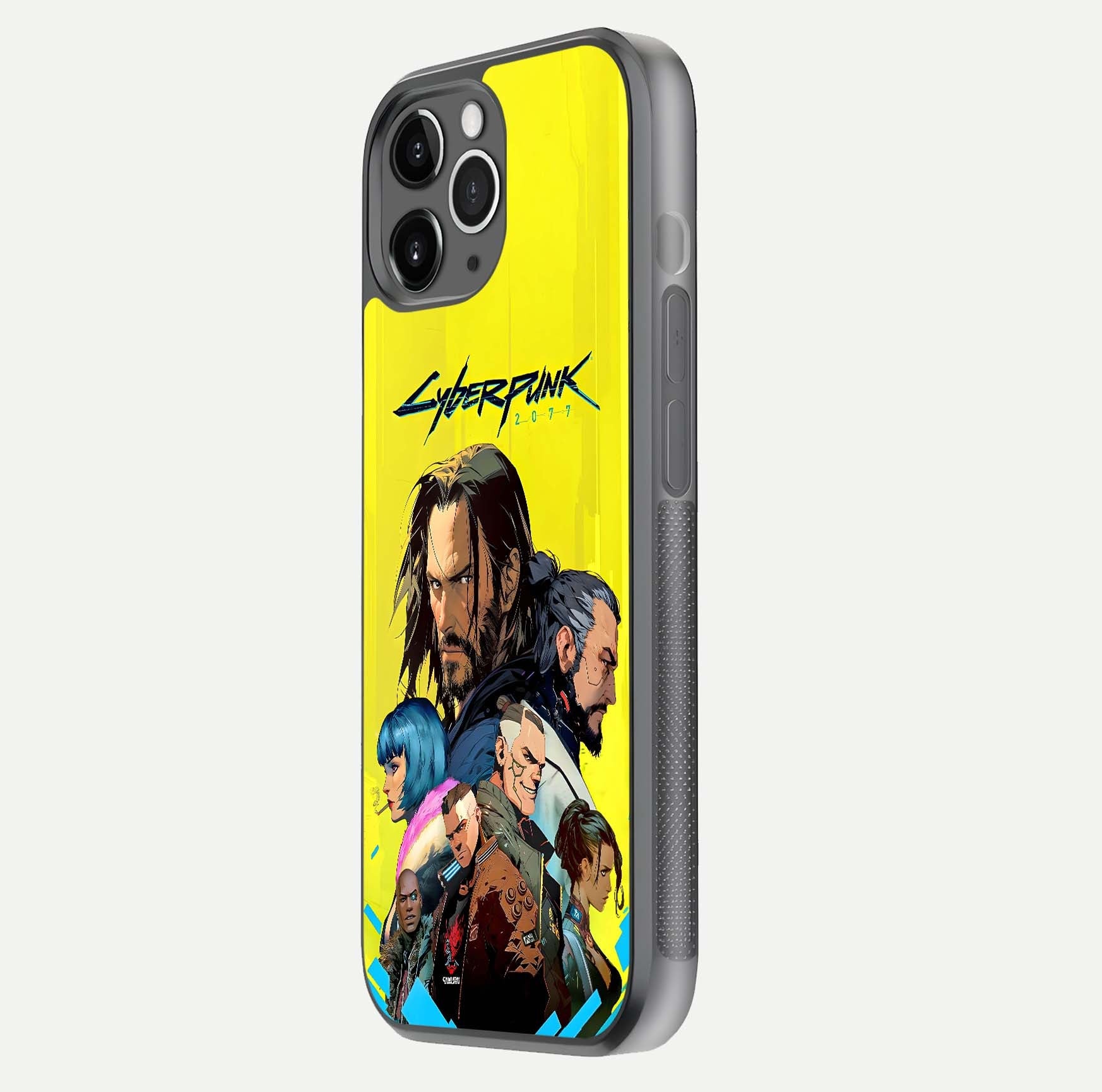 Neon Rebel Genesis Glass Case for iPhone 11 Pro Max floating dual-view mockup showing electric glow and depth
