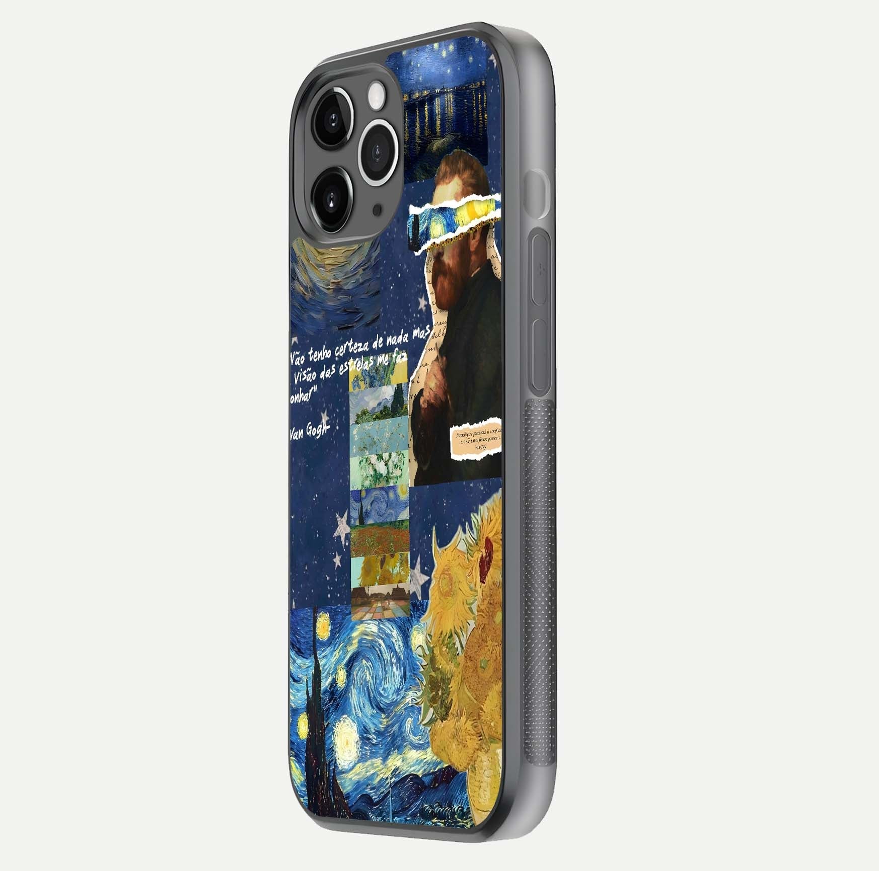 Starry Dream Vision Glass Case for iPhone 11 Pro Max floating dual-view mockup displaying gloss surface and clarity