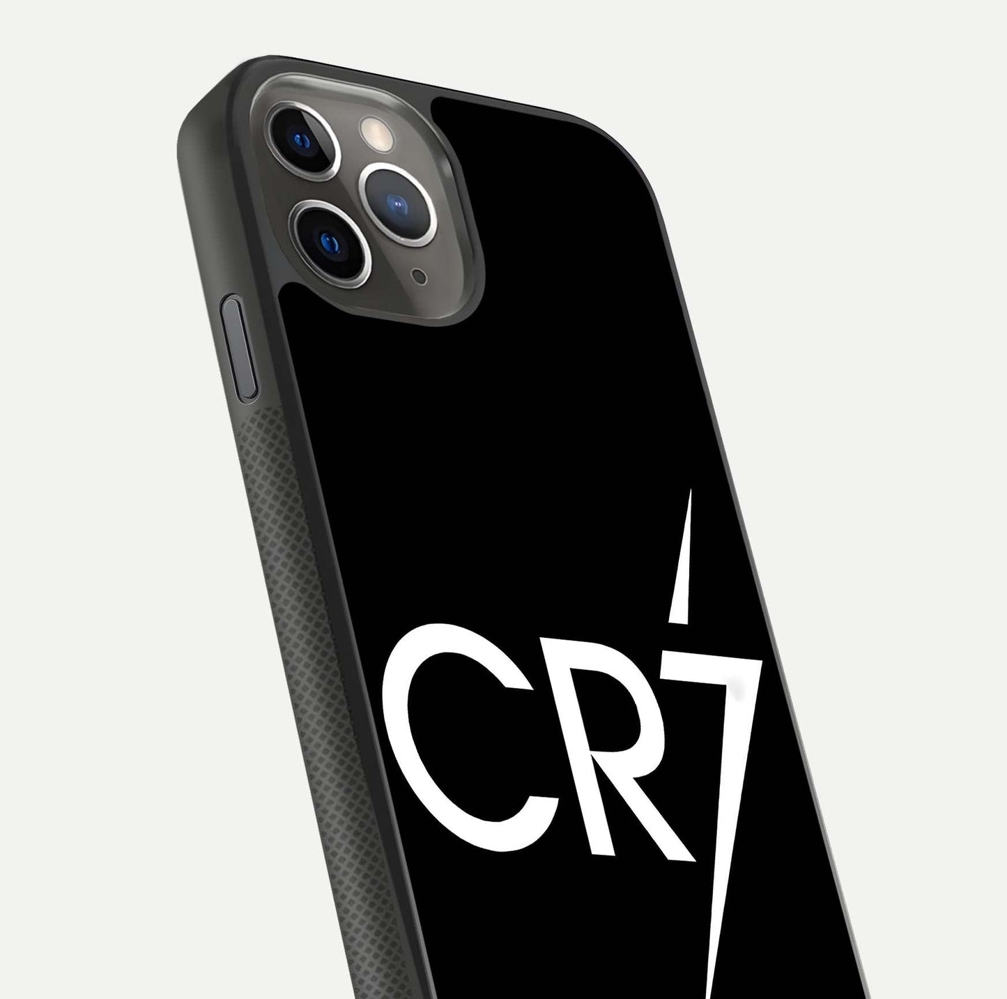 CR7 Elite Strike Glass Case for iPhone 11 Pro Max side-angle image showing polished edges and vibrant design