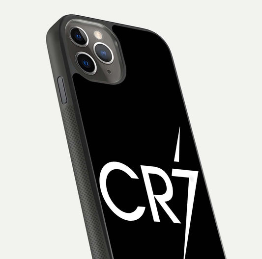CR7 Elite Strike Glass Case for iPhone 11 Pro Max side-angle image showing polished edges and vibrant design