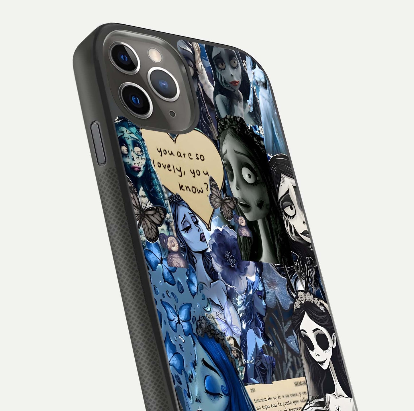 Corpse Bride Posters Glass Case for iPhone 11 Pro Max side-angle image capturing gloss reflection and smooth edge