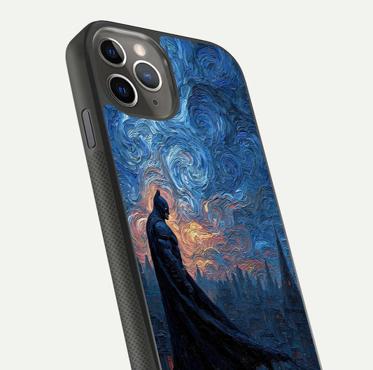Dark Knight Dusk Glass Case for iPhone 11 Pro Max side-angle image capturing reflection shine and bold contrast