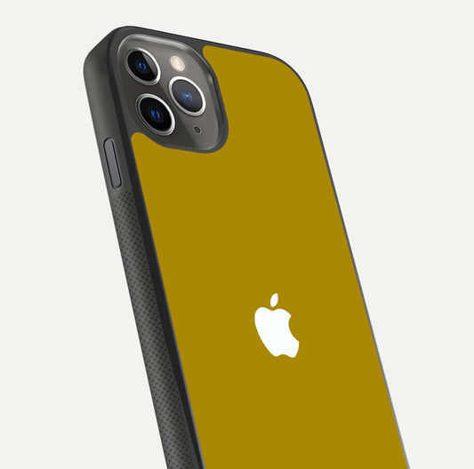 Golden Luxe Aura Glass Case for iPhone 11 Pro Max side-angle image showing reflection clarity and aura glow