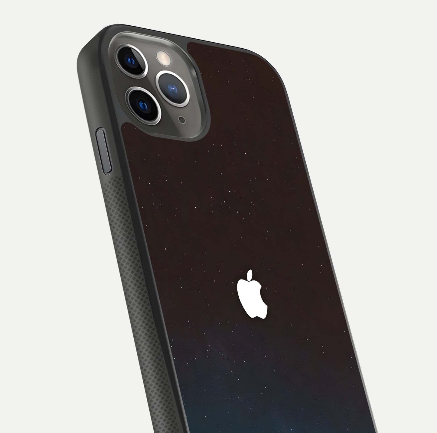 Green Emerald Apple Logo Glass Case for iPhone 11 Pro Max side-angle image showing reflection polish and rich emerald hue