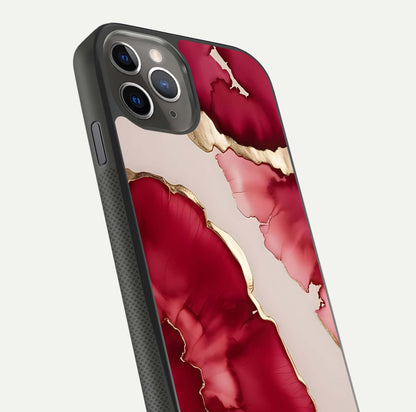 Pink & White Marble Glass Case For iPhone 11 Pro Max