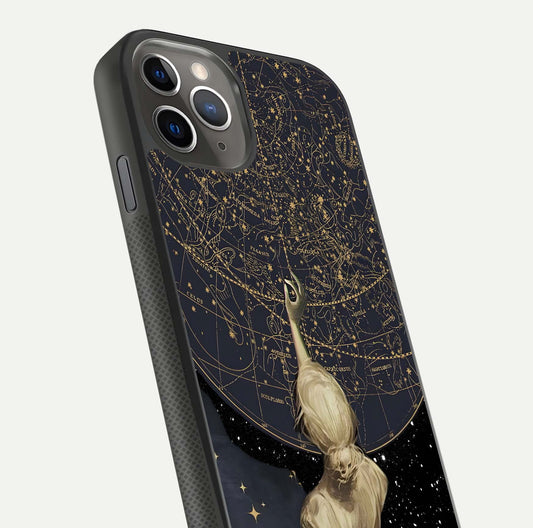 Taylor Swift Girl Glass Case for iPhone 11 Pro Max side-angle image showing glossy surface and color tone