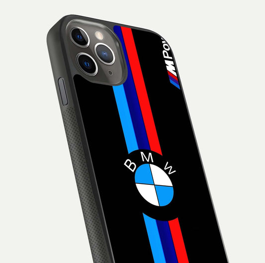Turbo BMW Beast Glass Case for iPhone 11 Pro Max side-angle image showing reflection and sleek edge styling