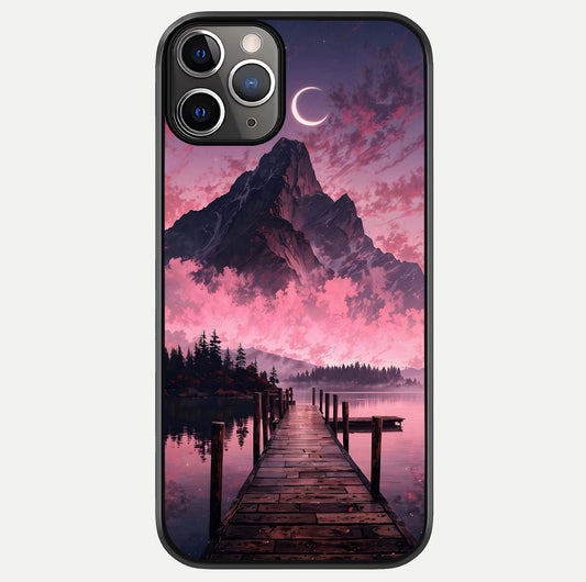 Beautiful Mountain View Glass Case For iPhone 16 Pro by Custom World