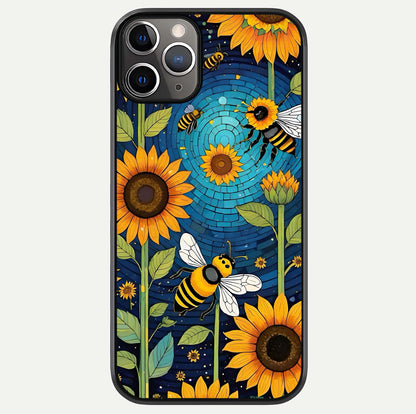 Bees & Sunflowers Glass Case For iPhone 11 Pro Max by Custom World