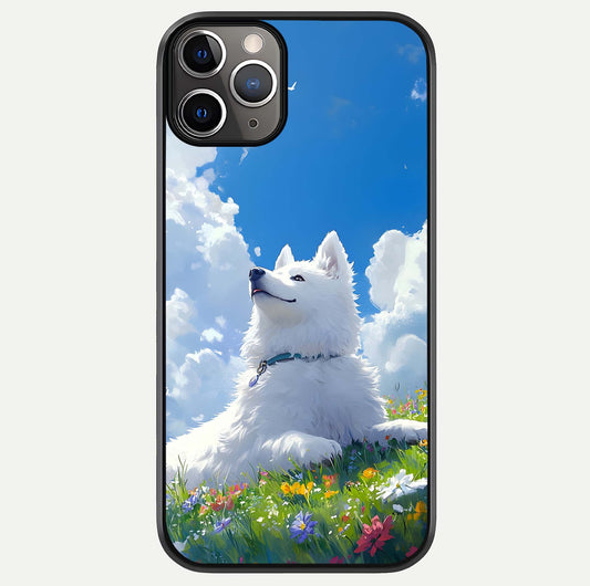 Blissful Cloud Pup Glass Case For iPhone 16 Pro by Custom World