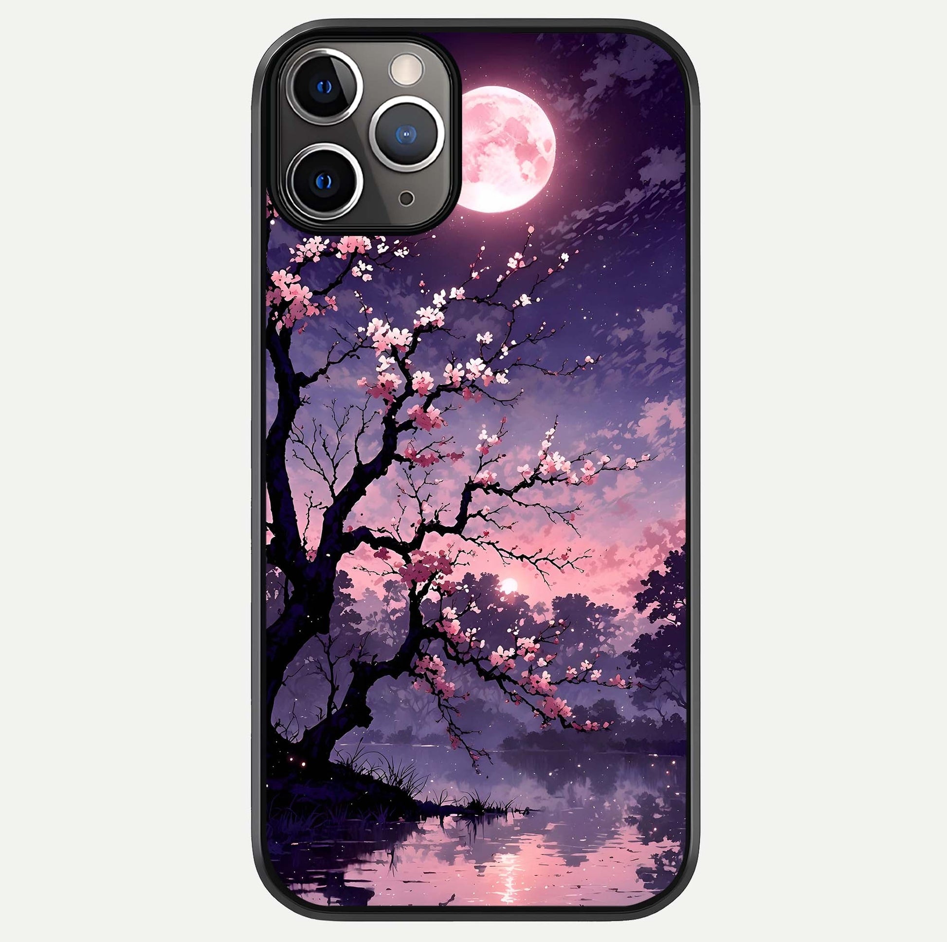 Blossom Pink Moon Glass Case For iPhone 11 Pro Max by Custom World