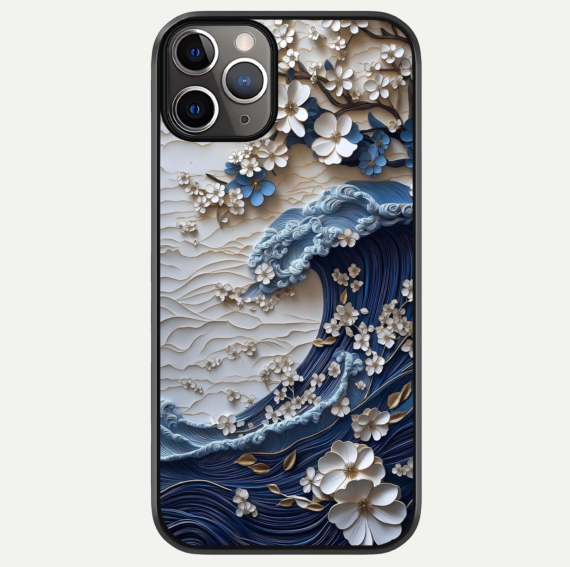 Blossom Wave Art Glass Case For iPhone 11 Pro Max by Custom World