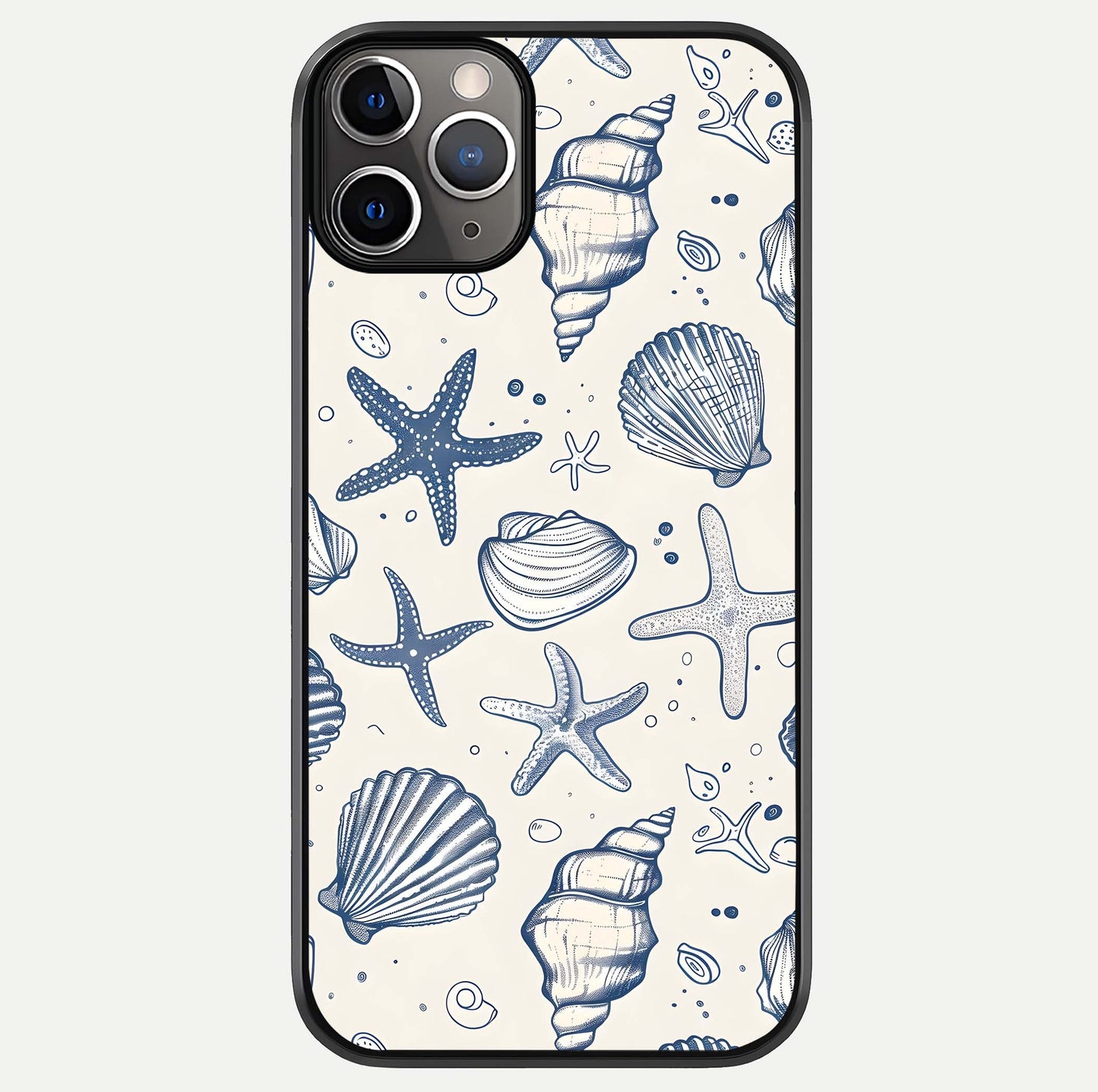 Blue Ocean Outline Glass Case For iPhone 11 Pro Max by Custom World