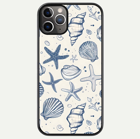Blue Ocean Outline Glass Case For iPhone 11 Pro Max by Custom World