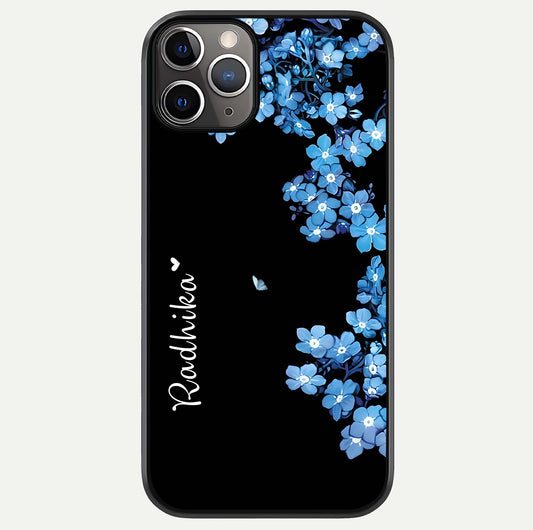 Blue Petal Dream Custom Name Glass Case For iPhone 11 Pro Max by Custom World