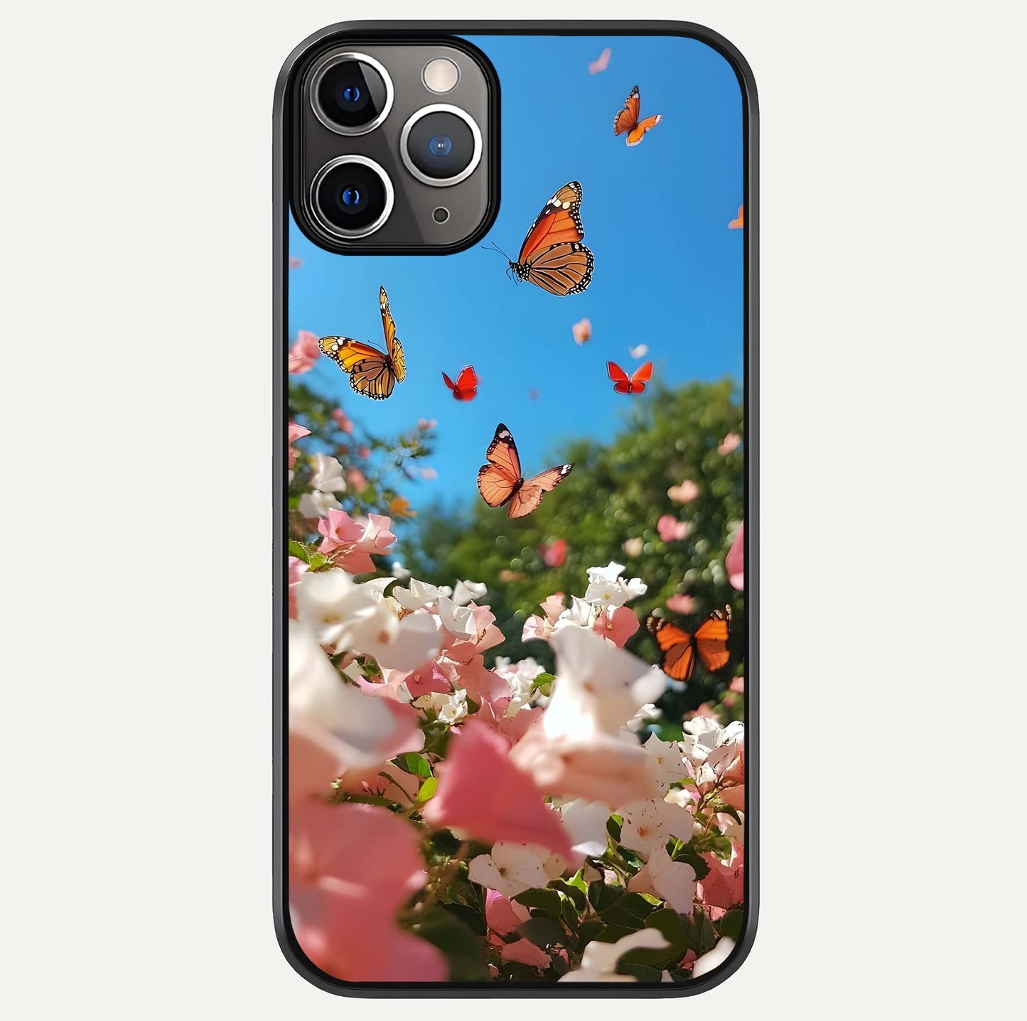 Butterflies In Bloom Sky Glass Case For iPhone 11 Pro Max by Custom World