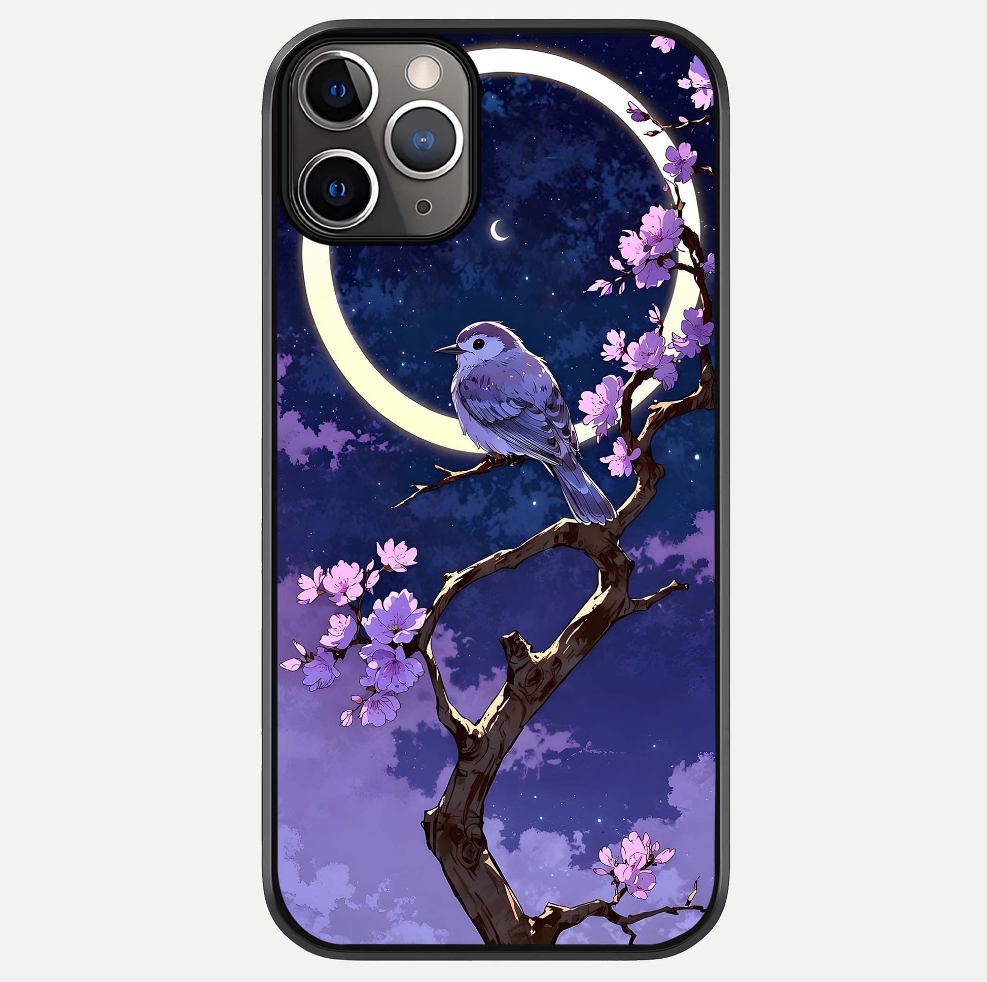 Celestial Bird Blossom Glass Case For iPhone 11 Pro Max by Custom World