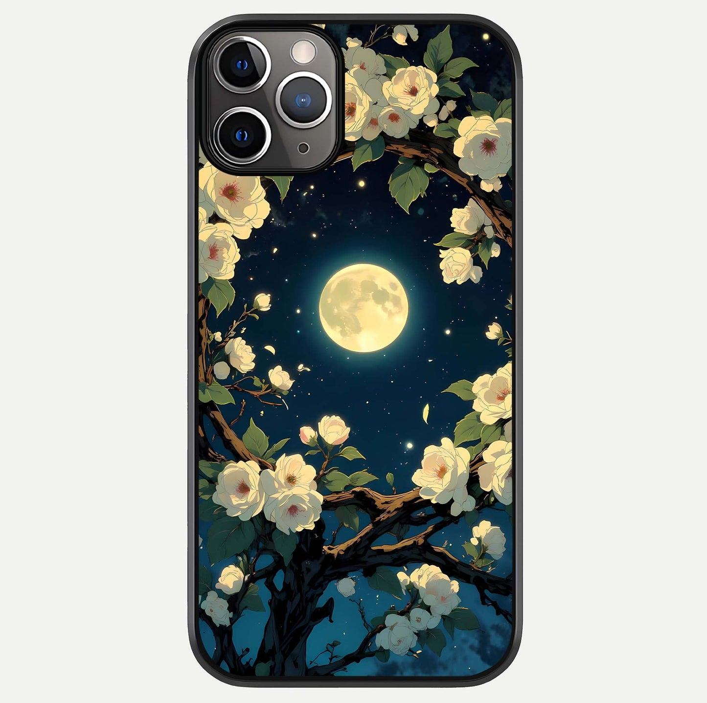 Celestial Moon & Flower Glass Case For iPhone 11 Pro Max by Custom World