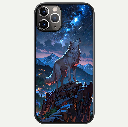 Celestial Wolf Howl Glass Case For iPhone 11 Pro Max by Custom World