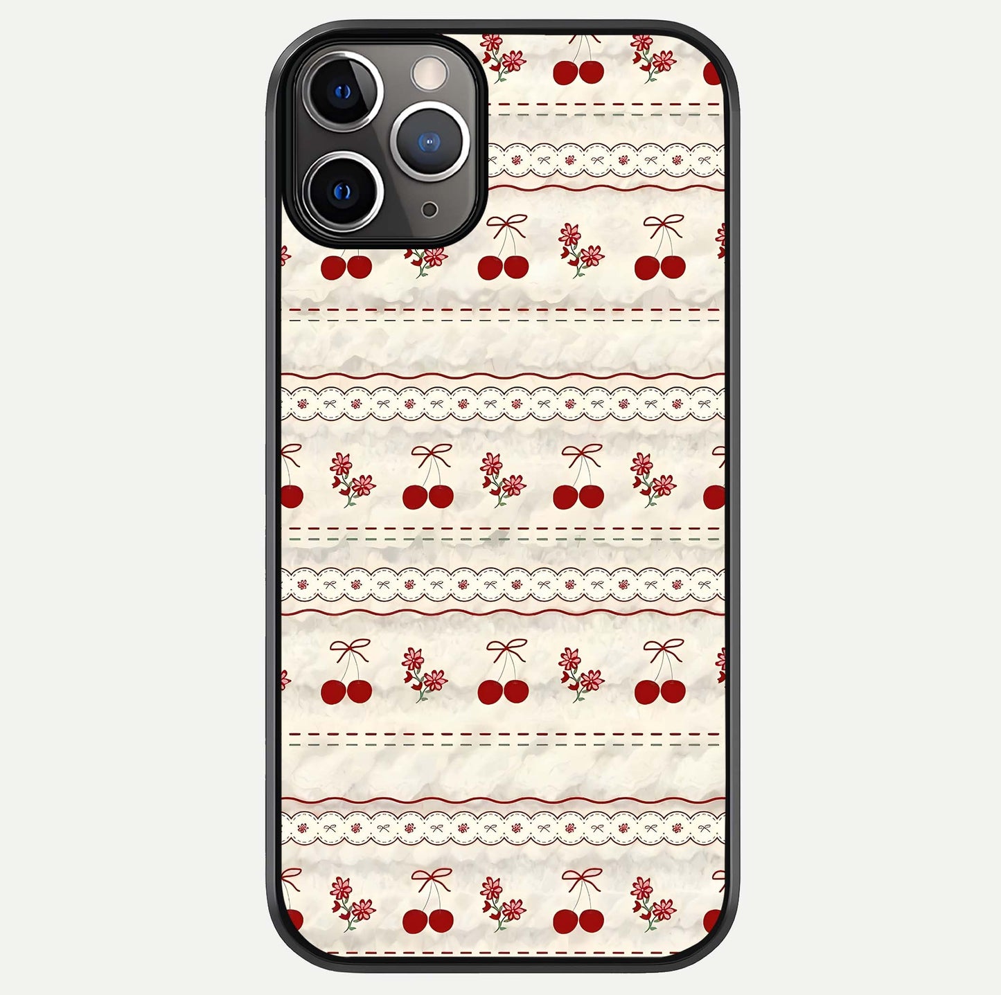 Cherry Bloom Charm Glass Case For iPhone 11 Pro Max by Custom World