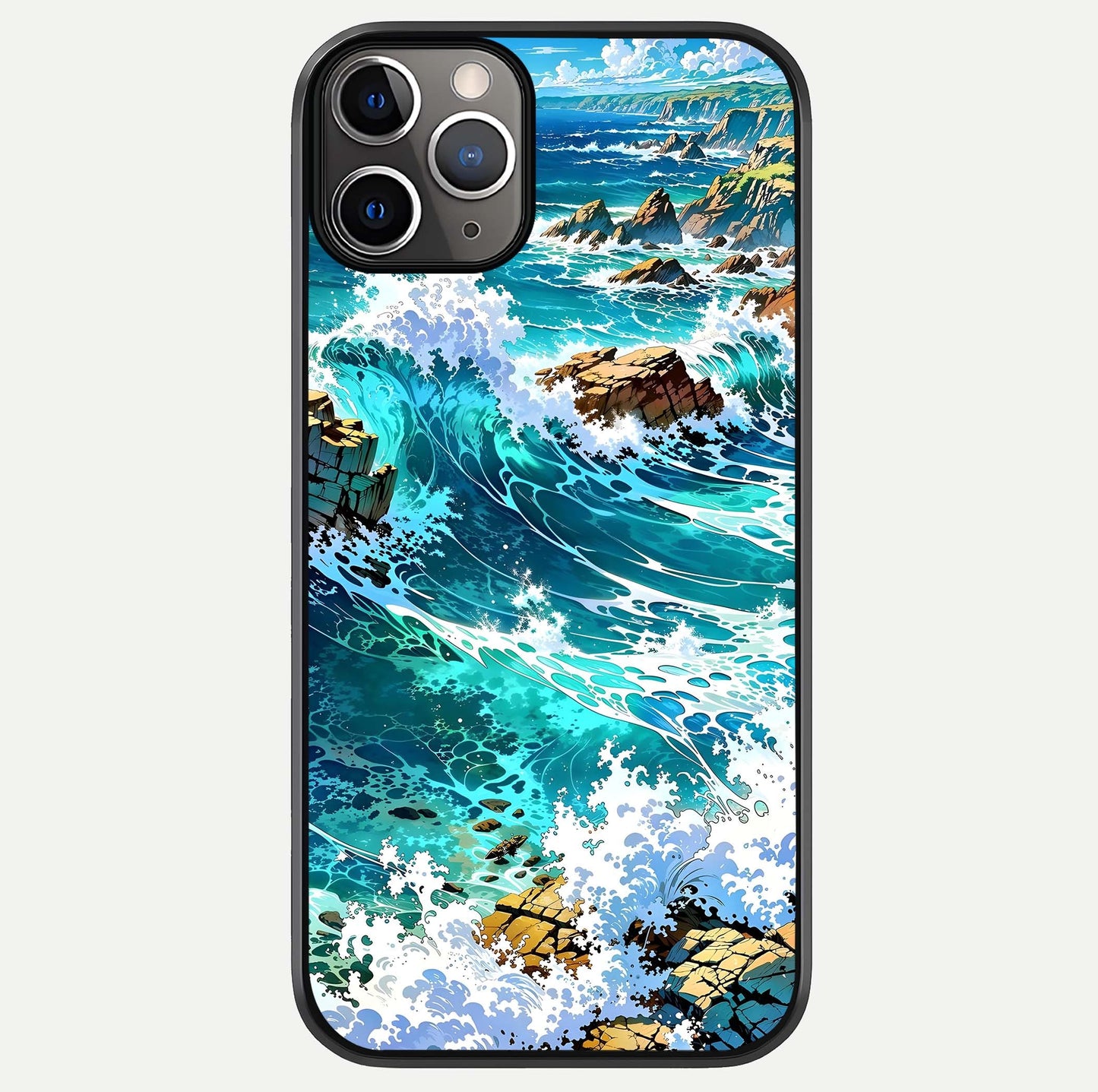 Coastal Blue Waves Glass Case For iPhone 11 Pro Max by Custom World