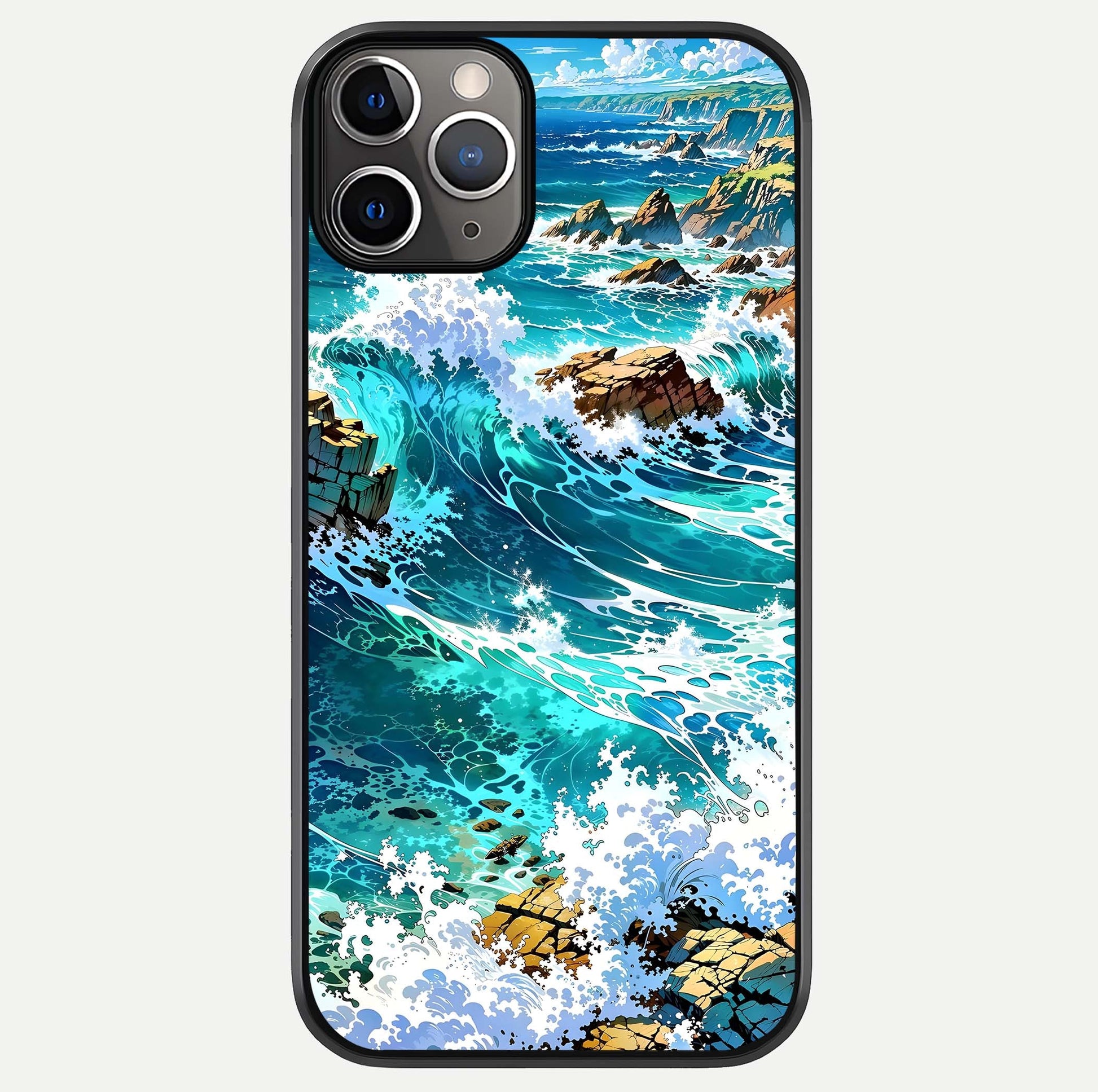 Coastal Blue Waves Glass Case For iPhone 11 Pro Max by Custom World