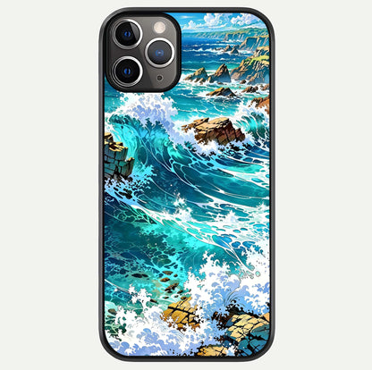 Coastal Blue Waves Glass Case For iPhone 11 Pro Max by Custom World