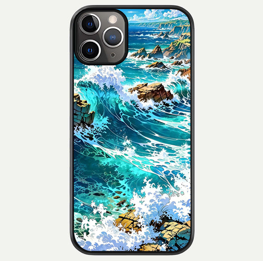 Coastal Blue Waves Glass Case For iPhone 11 Pro Max by Custom World