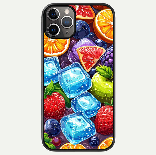 Colorful Fruits With Ice Glass Case For iPhone 11 Pro Max by Custom World