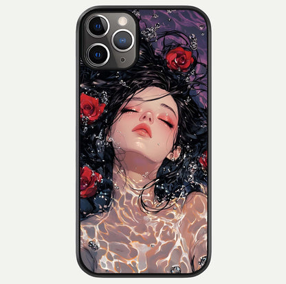 Crimson Rose Serenity Glass Case For iPhone 11 Pro Max by Custom World