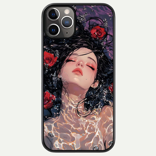 Crimson Rose Serenity Glass Case For iPhone 11 Pro Max by Custom World
