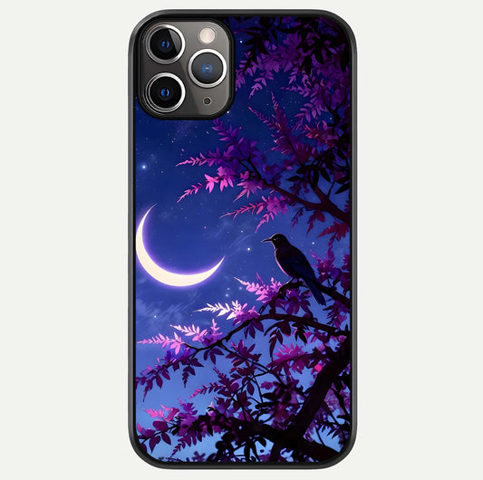 Crow & Moon Scenery Glass Case For iPhone 11 Pro Max by Custom World