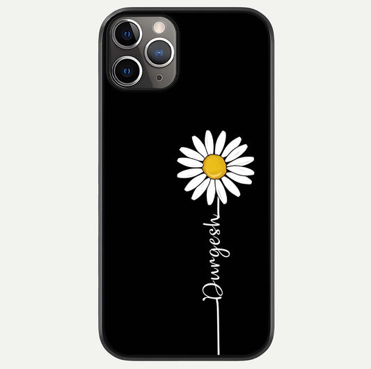 Custom Name White Flower Glass Case For iPhone 11 Pro Max by Custom World